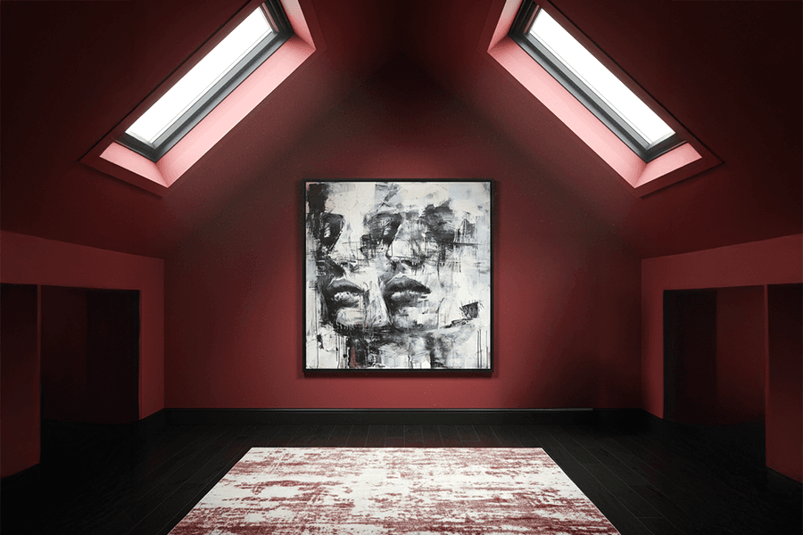 Face IV hung in a luxury interior